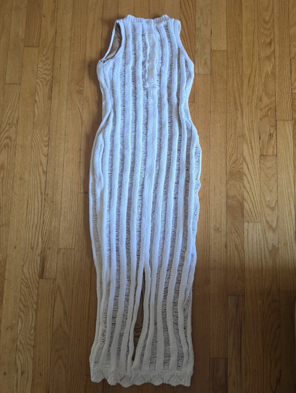 JLuxLabel Take It Away Crochet Maxi Dress Off White Sz M NEW - Picture 3 of 6